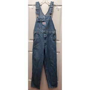 Vintage Ikeda Genuine Classic Blue Denim Overalls Size Medium Canada Carpenter